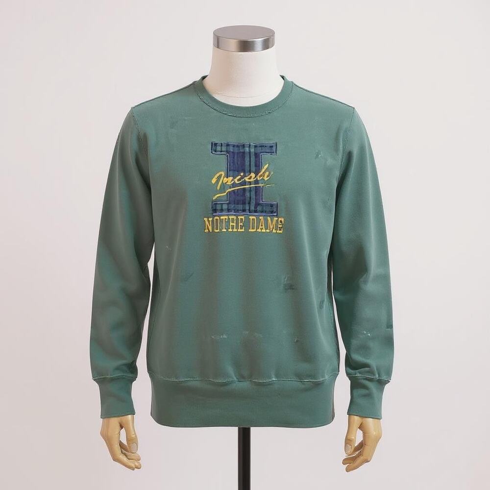 VTG Champion Sweater Mens XXL Green Reverse Weave Notre Dame Fighting Irish USA